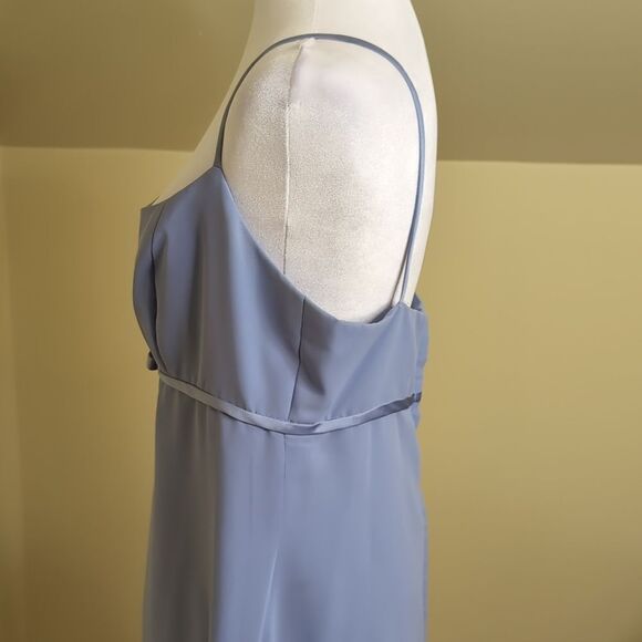 Alfred Angelo Vintage size 14 Style 6625 Color Rivera Sky Spaghetti Strap Dress - Picture 6 of 11